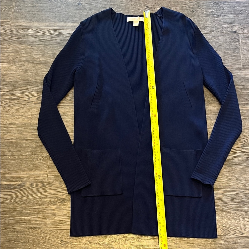 Michael Kors Dark Blue ribbed long Cardigan - Picture 7 of 10